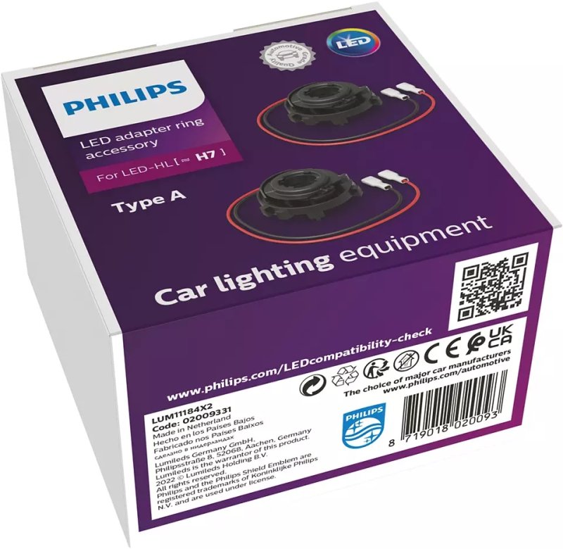 2x Philips Adapter-Ring Typ A für H7 LED 11184X2